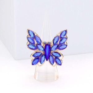 Butterfly Blue Marquise Stone Cluster Stretch Ring